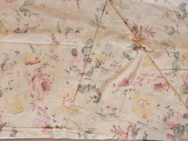 Ralph Lauren Francesca Sheet FULL FLAT Tan Floral Vintage - $223.91