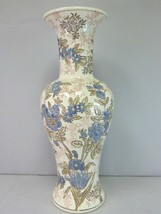 Decorative Chinese Porcelain Floral Temple Urn Vase E159 - $64.35