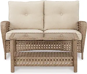 Signature Design by Ashley Braylee Outdoor 2 Piece Patio Driftwood Resin... - $745.99