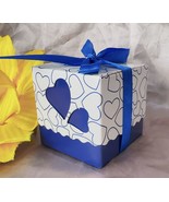 50pcs Navy Blue Small Wedding Gift Boxes,Macaron Boxes,Square Gift Boxes... - $19.00