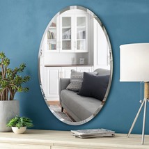 Neutype Wall Mirror 36&quot;X 24&quot; Oval Mirror Frameless Mirror Hanging Or Leaning - £80.42 GBP