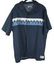 Chaps Ralph Lauren Button Front Size L Blue Hawaiian Short Sleeve Collar... - £18.45 GBP