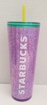 Starbucks Cold Cup Tumbler Cup Purple Bubble Emoji with Straw 24 oz, Summer 2022 - £16.65 GBP