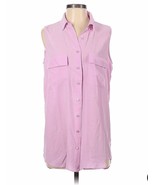 Equipment Pink Sleeveless 100% Silk Satin Hi-lo Tunic Blouse Shirt S - $57.51 CAD