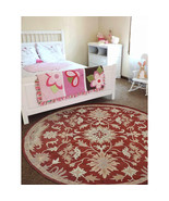8 x 8 ft. Oriental Wool Round Hand Tufted Area Rug Red - $281.77