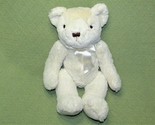 BERKSHIRE BLANKET 16&quot; TEDDY BEAR WHITE SOFT PLUSH STUFFED ANIMAL JOINTED... - $22.50