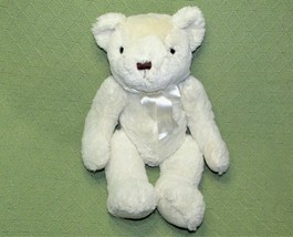 BERKSHIRE BLANKET 16&quot; TEDDY BEAR WHITE SOFT PLUSH STUFFED ANIMAL JOINTED... - £17.64 GBP