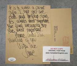 Jane Fonda Hand Written &amp; Signed Autograph Personal Letter COA - £216.32 GBP
