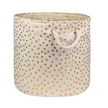 DII Polyester Storage Bin, Gold Metallic Collection Collapsible with Handles, La - £34.79 GBP