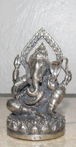 Vintage Silver Metal Hindu 2 1/4&quot; Ganesh Collectible Statue India - £51.19 GBP