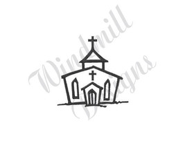 Church Outline - Machine Embroidery Design - £2.64 GBP