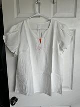 White Short Sleeve Blouse NWT (T13) - $18.00