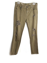 GAP 1969 Womens Size 27 Olive Green Distressed Girlfriend Jeans Straight Leg - £6.12 GBP