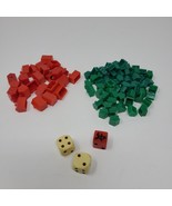 Monopoly Green Houses (60) Red Hotels (24) Replacement Game Pieces Plast... - £8.28 GBP