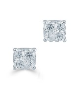 1/4Ct To 1Ctw Natural Diamond Women Stud Earrings Set in Sterling Silver - $52.99+