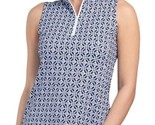 NWT Ladies GOTTEX GEO TORI NAVY BLUE Sleeveless Mock Golf Tennis Shirt S... - $39.99