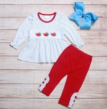 NEW Boutique Helicopter Girls Short Sleeve Tunic &amp; Leggings Outfit Set - $11.04