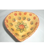 Italica Ars Heart Shaped Bowl Yellow Orange Green Floral Decor Candy Nut... - £15.78 GBP