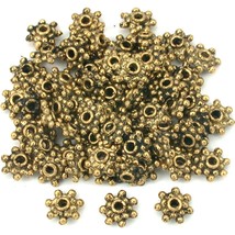 Bali Spacer Flower Antique Gold Plated Beads 7mm 60Pcs Approx. - $6.76