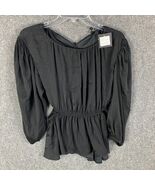 Joe&#39;s Blouse Women&#39;s Small Long Sleeve Black New With Tags S - $511.60 MXN