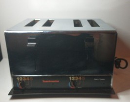 Vintage Chrome Toastmaster 4 Slice Toaster D137A Retro Made in USA MCM T... - £21.11 GBP