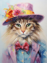 Cat in hat Diamond Painting Kits 5D Diamond Art Kits for Adults DIY Gift - £11.74 GBP+