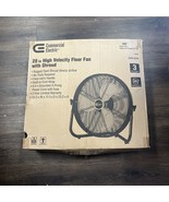 Commercial Electric 20 in. 3-Speed High Velocity Floor Fan, Black - £29.55 GBP