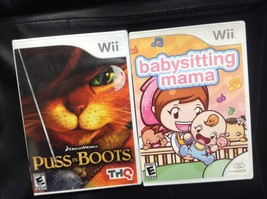 SET OF 2  Babysitting Mama + puss in Boots (RESEALED) Wii - £7.74 GBP