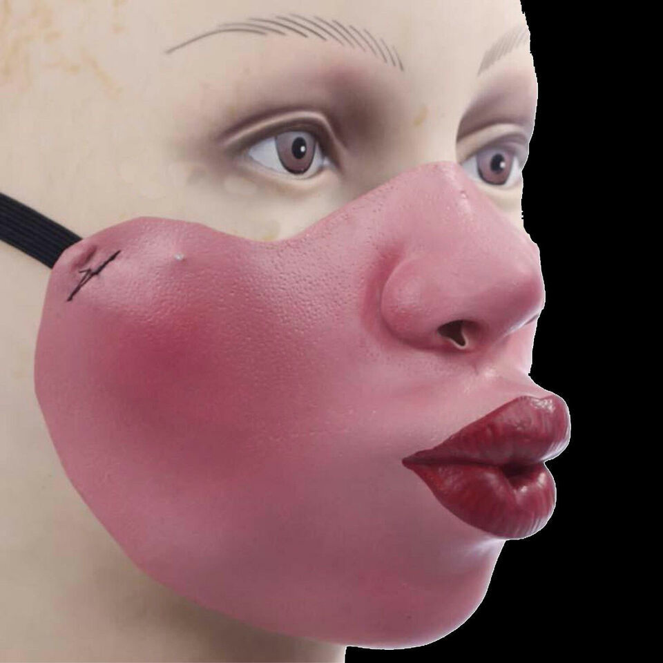 Funny Gag HALF FACE MASK Mouth Cover Cosplay Halloween Costume Mardi Gra... - $7.57