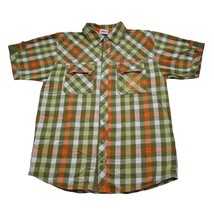 Rocawear Shirt Youth XL Boys 18 20 Green Orange Plaid Button Up Short Sl... - £14.45 GBP