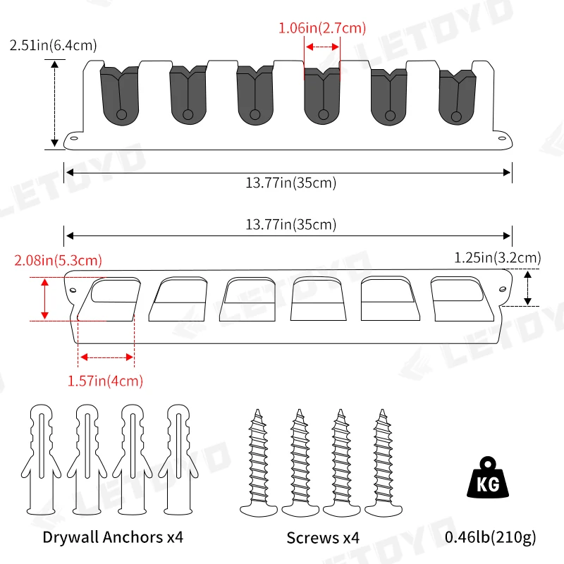 Sporting LETOYO Fishing Rod Holder Vertical Wall Rod Rack Wall Mount Fishing Pol - £35.17 GBP