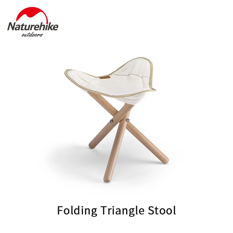 Naturehike Canvas Wood Stool Folding Chair for Beach Travel Picnic Camping - £52.44 GBP