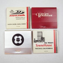 4 Matchbooks Del Webbs Kuilima Hawaii Crestview Restaurant TowneHouse Ca... - $19.99