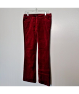 White House Black Market Red Velvet Velour Sleek Boot Cut Pants Womens 2 - $25.15 CAD