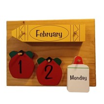 Teacher Perpetual Interchangeable Wooden Wall Calendar 11&quot;x8&quot; Great Quot... - $32.68