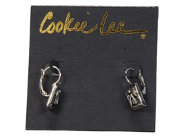 Cookie Lee Silver Tone Angel Hook Earrings NWT - £5.50 GBP