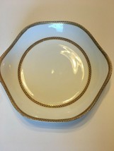 Limoges France Serving Bowl Gold Tone Leaf Edge Round 9&quot; Replacement Piece - £19.65 GBP