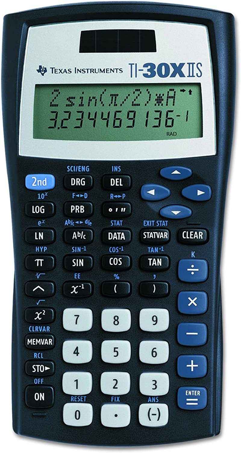 Calculator, Black With Blue Accents, From Texas Instruments, Model, 30Xiis. - $33.92