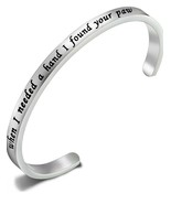 Inspirational Stainless Steel Bracelet ~ &quot;when I needed a hand I found y... - $26.18