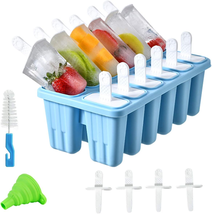 Popsicle Molds 12 Pieces DIY Reusable Silicone Ice Pop Molds Easy Release - £17.94 GBP