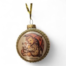 MJHummel Christmas Ornament Collection - Umbrella Girl Gold Glitter Silk Germany - £11.59 GBP