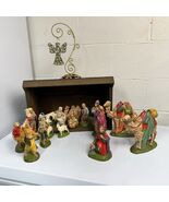 Vtg 1970s Holland Mold Nativity Set 20-Piece w/ Stable Manger Hand Painted - €254,88 EUR