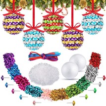 Christmas Crafts Sequin Ornaments Kit Includes Foam Balls Sequins For Cr... - £30.83 GBP