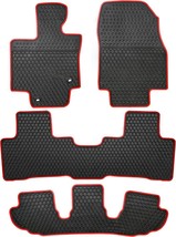 Lwope Compatible 2020-22 Toyota Highlander 4 pc Black Red All Weather Floor Mats - £31.69 GBP