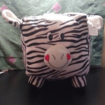 Square Jungle Plush Zebra Plush by Kid&#39;s of America Room Decoration - £11.00 GBP