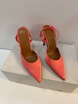 ASOS DESIGN Prize Tie Leg High Heeled Shoes in Coral (6) - $15.89