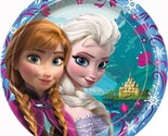 Disney&#39;s Frozen Round Lunch Plates By Unique Birthday Party Supplies 8 P... - £7.13 GBP