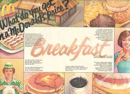 What Do You Get For a McDonald's Price? Breakfast Placemat 1980 - $15.84