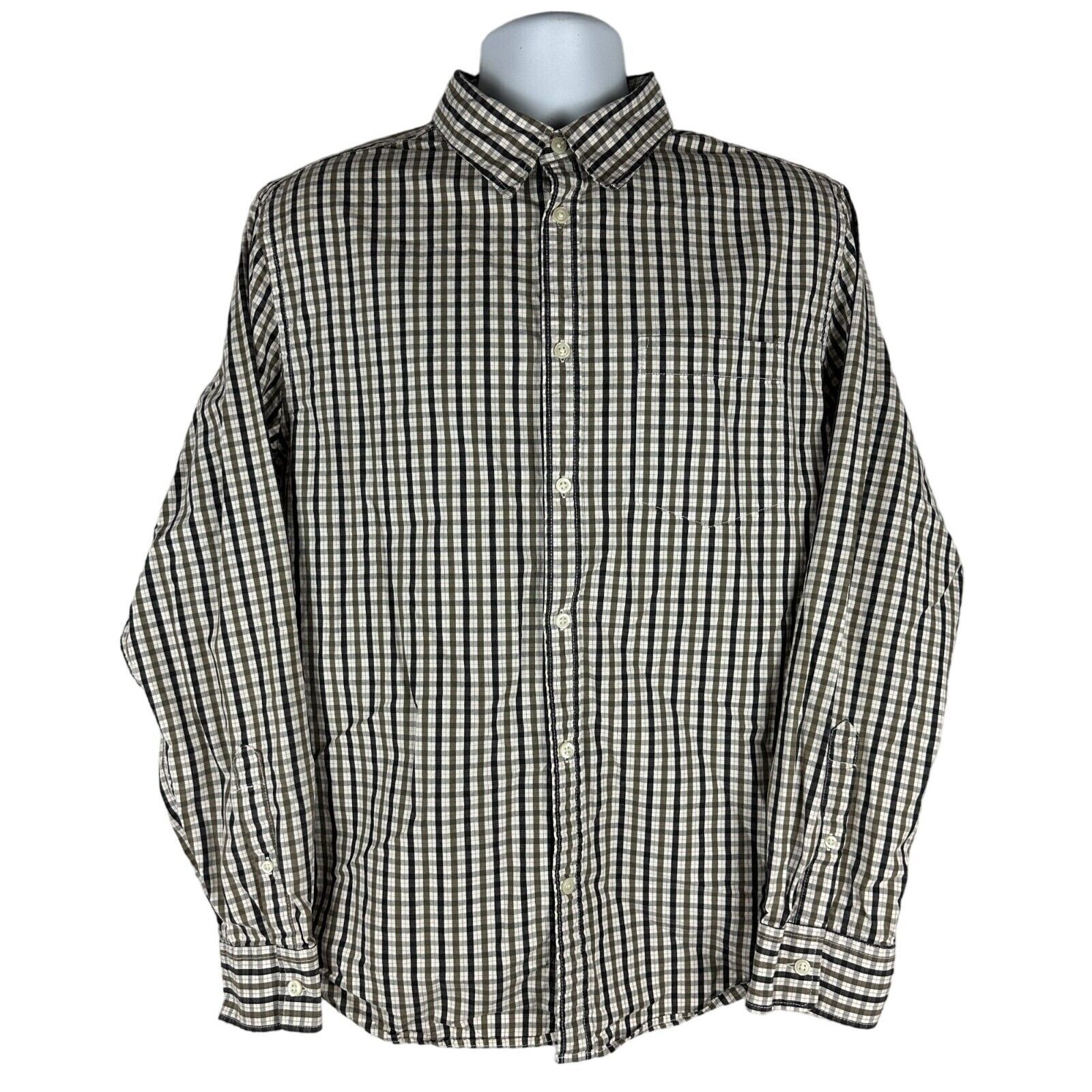 Old Navy Men&#39;s Long Sleeve Checkered Button-Up Shirt Size L - $14.00