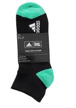 ADIDAS GOLF No Show Socks CF8347 Breathable Black / Green Sz 11-14 - £34.99 GBP